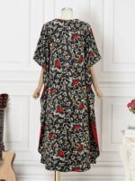 Robe Maxi longue Vintage manches chauve-souris – Image 5