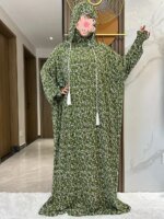 Abaya dubaï Floral coton longue robe – Image 5