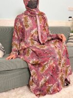 Abayas musulmanes en coton à fleurs – Image 5
