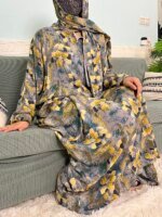 Abayas musulmanes en coton à fleurs – Image 3