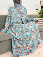 Abayas musulmanes en coton à fleurs – Image 6