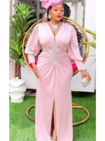 Robes Dashiki Ankara en Satin, Maxi