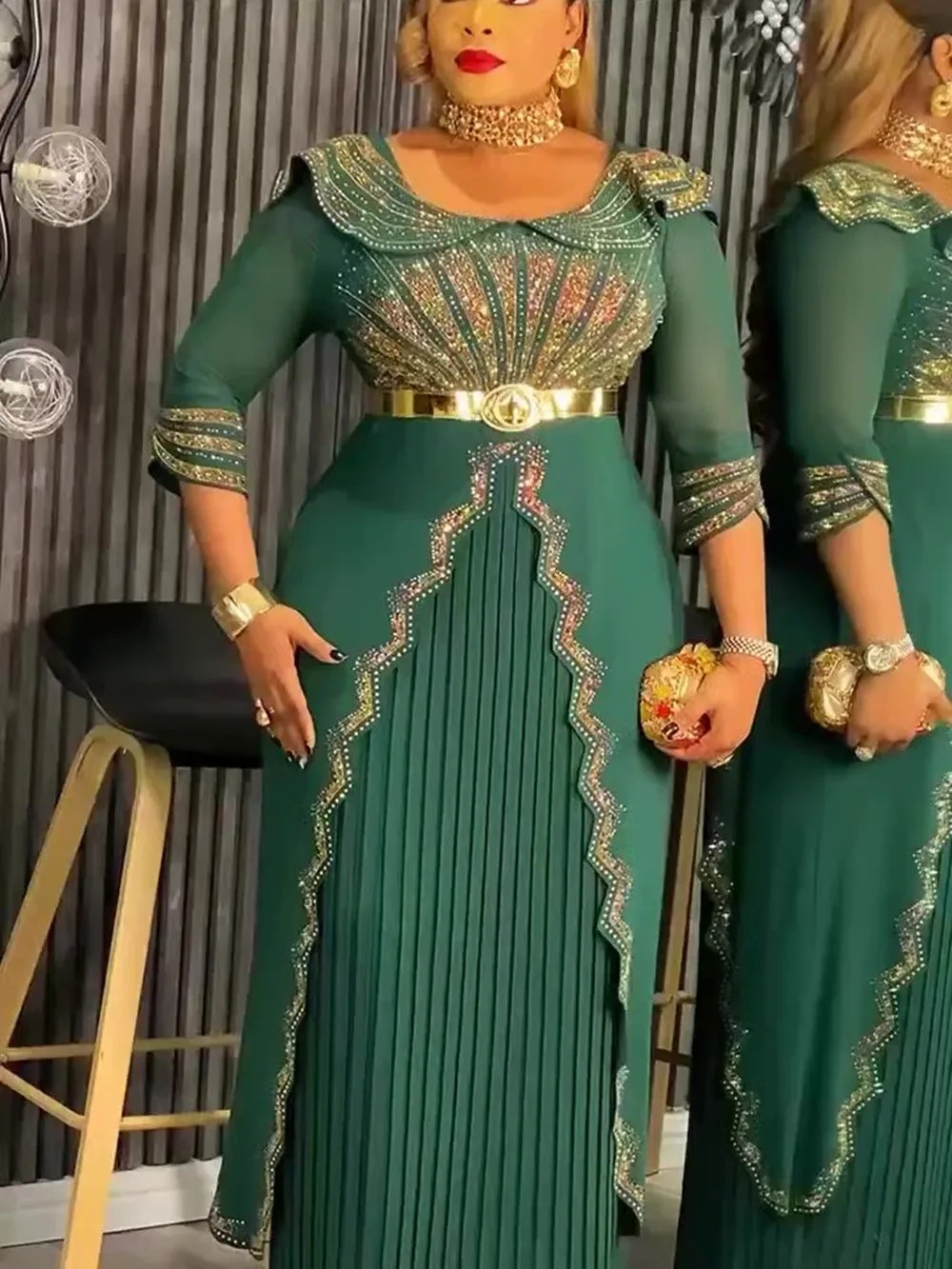Robe longue élégante turquie robe de soirée de mariage musulmane