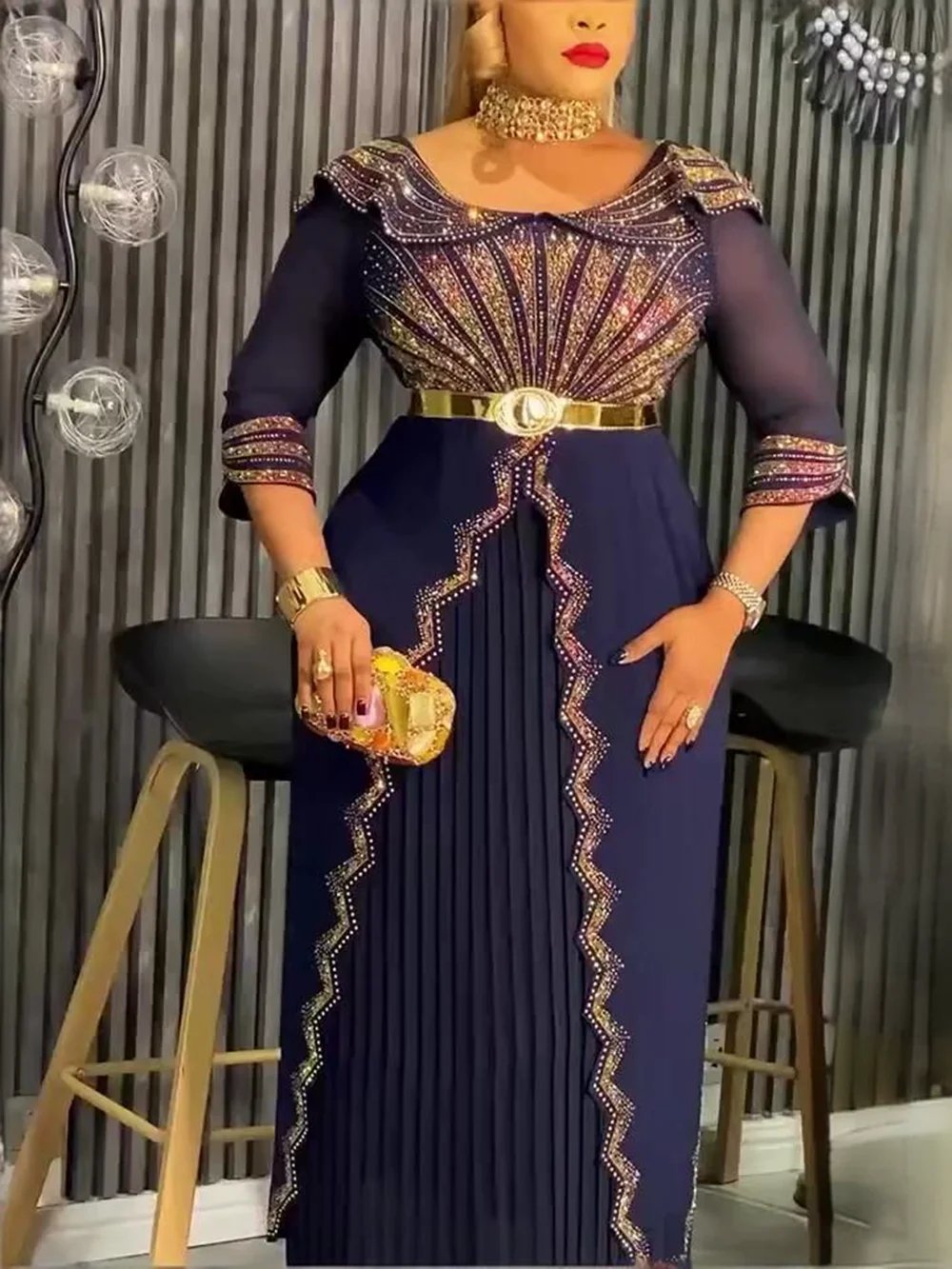 Robe longue élégante turquie robe de soirée de mariage musulmane