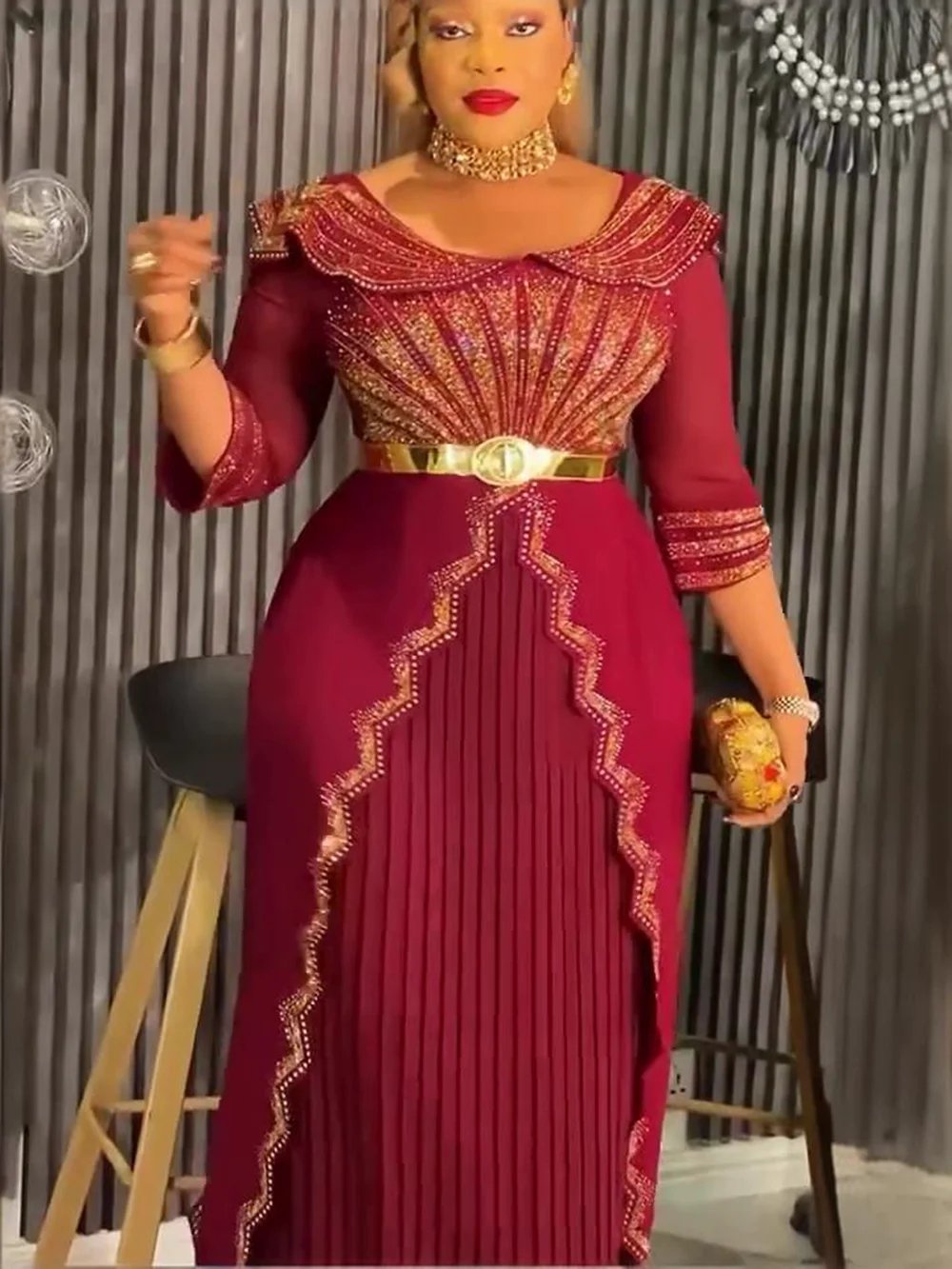 Robe longue élégante turquie robe de soirée de mariage musulmane