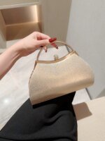 Sac de soirée brillant plissé avec strass – Pochette élégante femme – Image 2