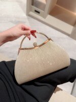 Sac de soirée brillant plissé avec strass – Pochette élégante femme – Image 4