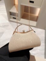 Sac de soirée brillant plissé avec strass – Pochette élégante femme – Image 6