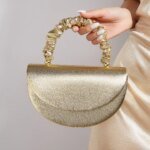 Pochette de soirée plissée élégante – Sac de mariage chic femme