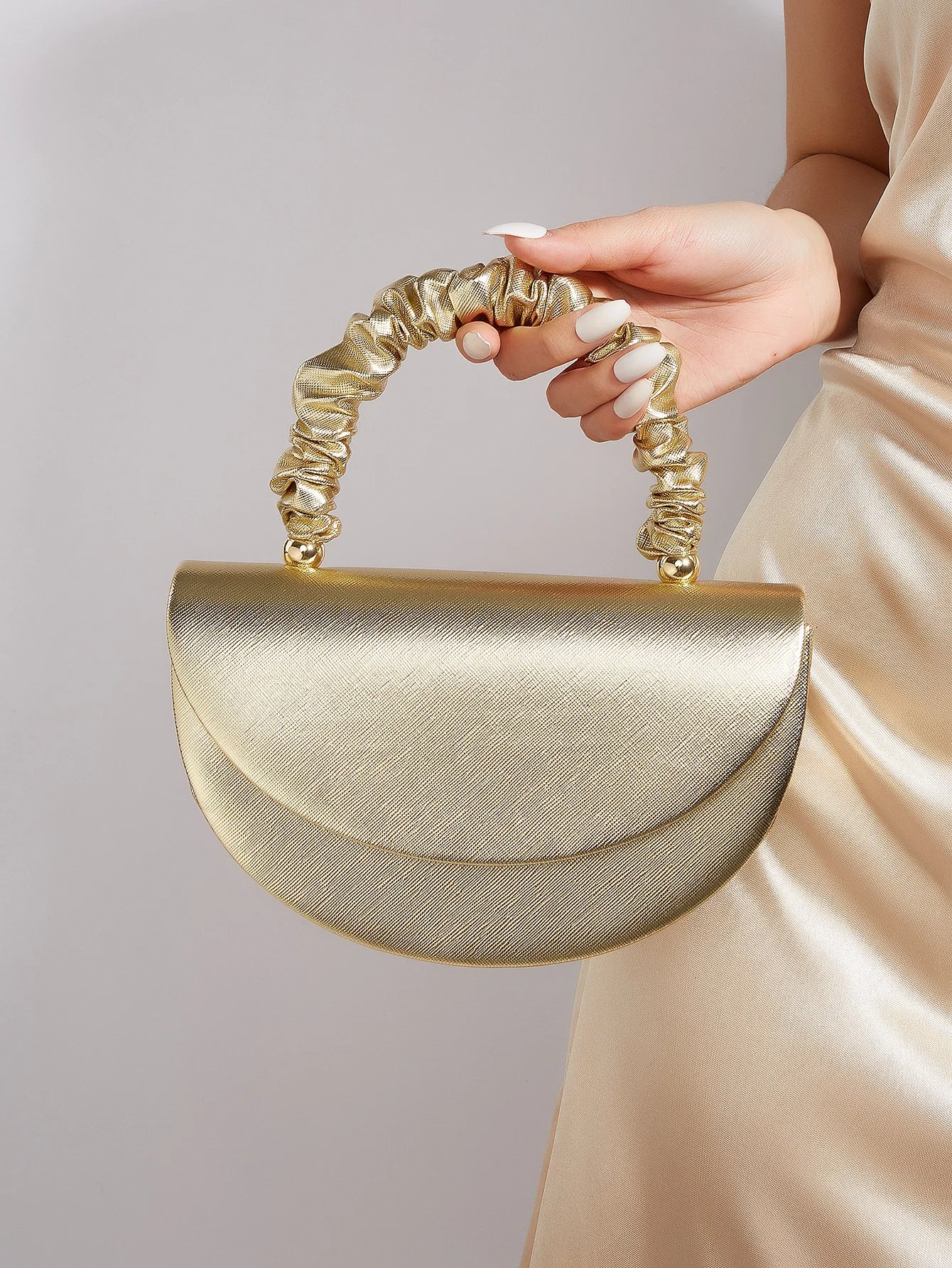 Pochette de soirée plissée élégante – Sac de mariage chic femme