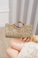 Sac à main brillant luxueux – Sac de soirée élégant à chaîne