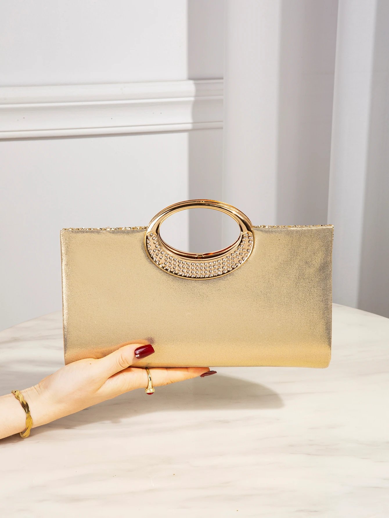 Sac à main brillant luxueux – Sac de soirée élégant à chaîne