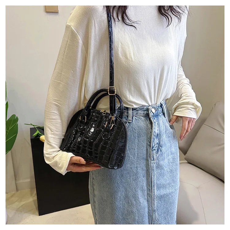 Sac à main rétro femme cuir PU crocodile – Sac bandoulière