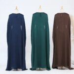 Ensemble Abaya Dubaï 2 Pièces Femme Musulmane – Élégant Modeste 2026 – Image 4