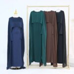 Ensemble Abaya Dubaï 2 Pièces Femme Musulmane – Élégant Modeste 2026
