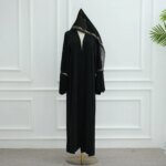 Abaya Hijab Luxueuse Brodée Fleurie – Style Dubaï Élégant – Image 5