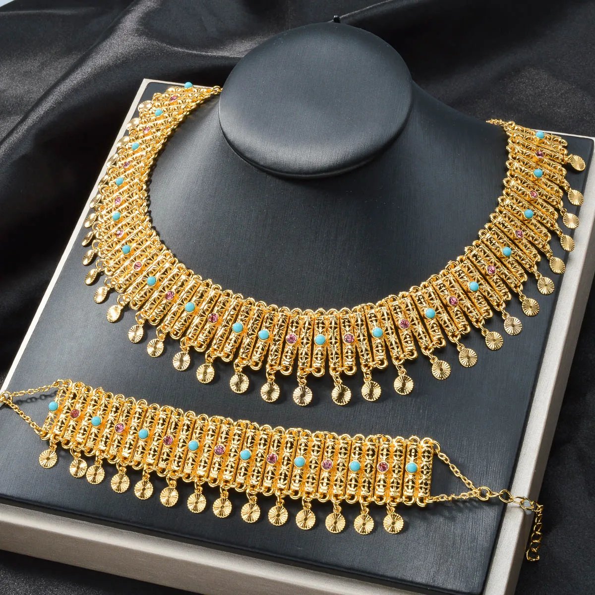 Ensembles de bijoux plaqués or avec pendentif