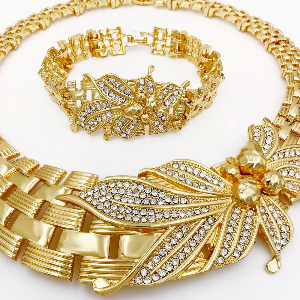 Ensemble bijoux mariage femme – Luxe plaqué or élégance Ensemble bijoux mariage femme – Luxe plaqué or élégance