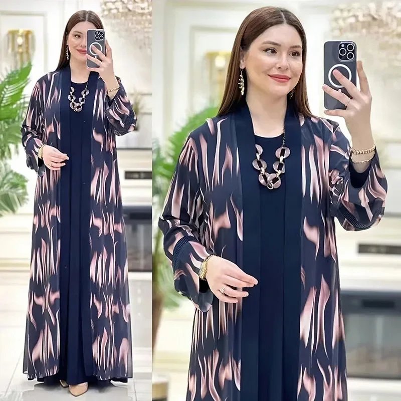 Ensemble abaya 2 pièces élégante automne luxe pudique