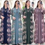 Ensemble abaya 2 pièces élégante automne luxe pudique – Image 2