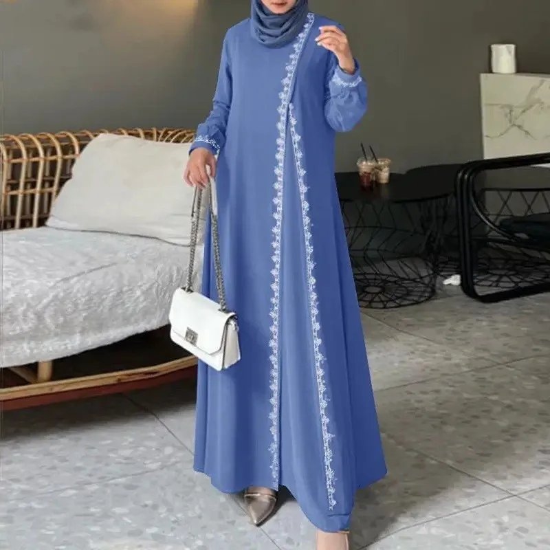 Robe dentelle longue élégante Ramadan luxe pudique