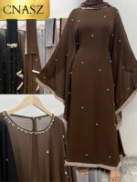 Abaya musulmane luxe style Dubaï – Mode islamique élégante femme Ramadan Eid – Image 2