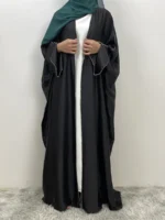 Abaya kimono luxe femme musulmane satin Dubai caftan Ramadan – Image 5