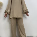 Ensemble Abaya Femme Pantalon Modeste Dubaï Ramadan Élégant