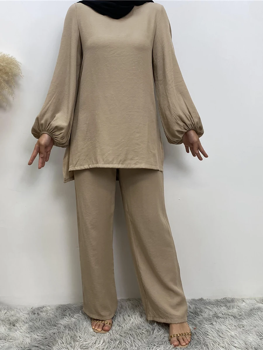 Ensemble Abaya Femme Pantalon Modeste Dubaï Ramadan Élégant
