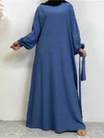 Abaya longue avec poches femme musulmane Dubaï caftan modeste – Image 9