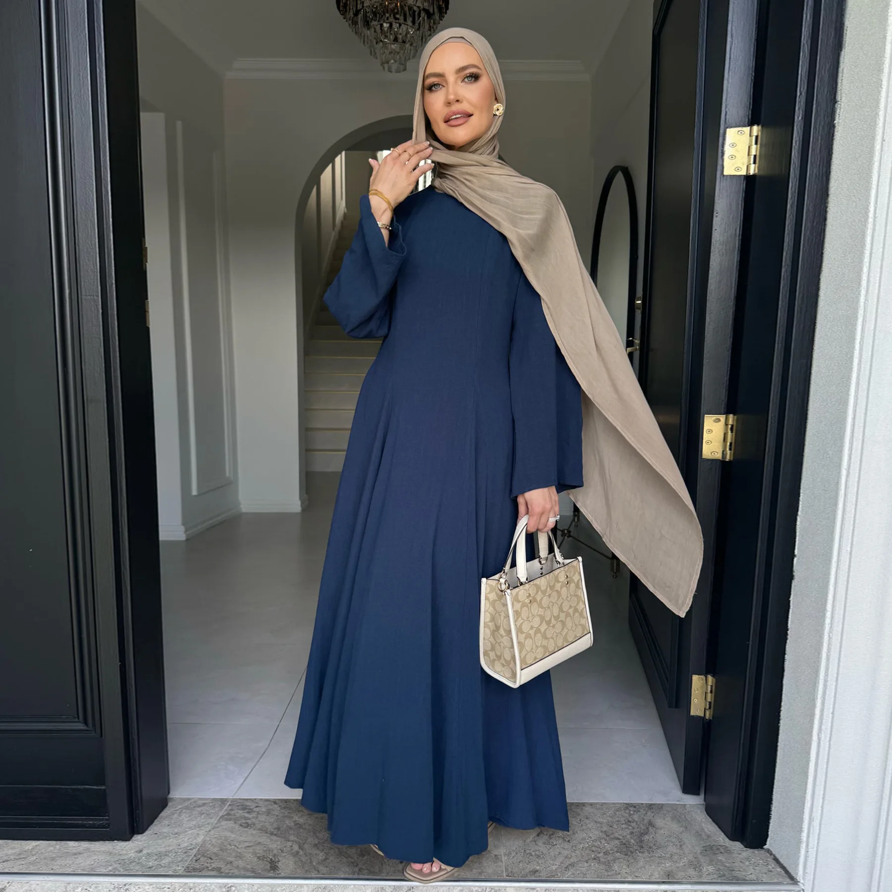 Abaya robe longue femme musulmane Eid Dubaï kaftan élégant
