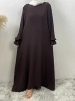 Abaya luxe femme musulmane élégante – caftan Dubaï Ramadan – Image 3