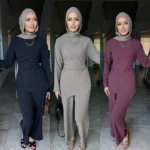 Abaya 2 pièces femme musulmane élégante – tenue Ramadan Eid Dubaï – Image 2