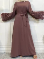 Abaya Dubaï Dentelle Élégante – Robe Islamique Ramadan – Image 5