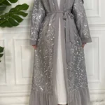 Robe en mousseline de soie brodée pour femmes