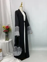 Abaya kimono luxe avec sac style Dubaï Ramadan chic – Image 8