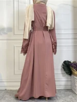 Abaya Dubaï Dentelle Élégante – Robe Islamique Ramadan – Image 13