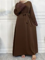 Abaya Dubaï Dentelle Élégante – Robe Islamique Ramadan – Image 2