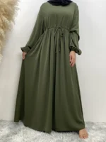 Abaya Dubaï élégante femme musulmane – robe hijab Ramadan luxe – Image 3