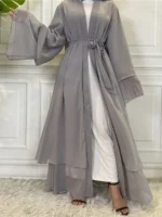 Robe en mousseline de soie Kimono Caftan Dubaï Luxe – Image 6