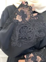 Abaya Dubaï Dentelle Élégante – Robe Islamique Ramadan – Image 7