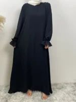 Abaya luxe femme musulmane élégante – caftan Dubaï Ramadan – Image 8
