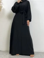 Abaya longue avec poches femme musulmane Dubaï caftan modeste – Image 10