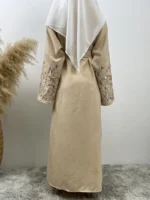 Abaya brodée femme musulmane – kimono luxe Dubaï – Image 4