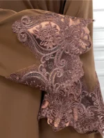 Abaya Dubaï Dentelle Élégante – Robe Islamique Ramadan – Image 9