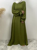 Abaya luxe femme musulmane élégante – caftan Dubaï Ramadan – Image 4
