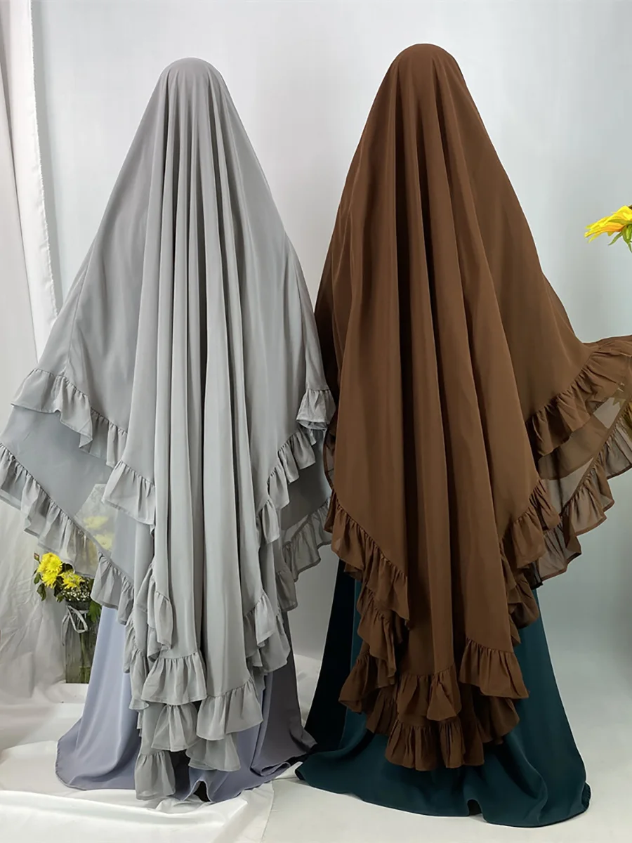 Hijab Mousseline Femme Khimar Élégant Ramadan Eid Modeste