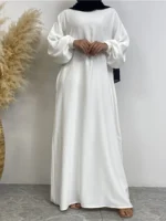 Abaya longue avec poches femme musulmane Dubaï caftan modeste