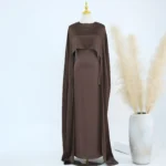 Ensemble abaya 2 pièces femme musulmane – tenue Dubaï Ramadan élégante – Image 4
