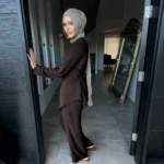 Abaya 2 pièces femme musulmane élégante – tenue Ramadan Eid Dubaï – Image 8